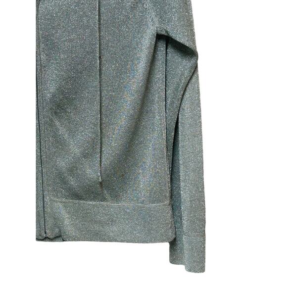 Boston Proper Full Zip Hoodie Long Sleeve Jacket Gray Bling Spatkle Med - Picture 8 of 10